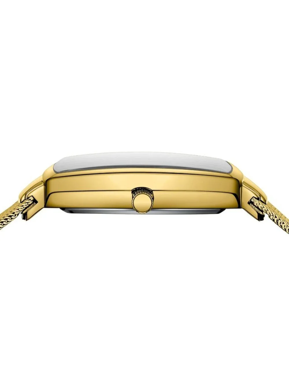 Nibosi Men's All Gold Square Analog Quartz Stainless Mesh Strap Waterproof Watch